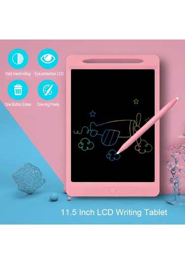 Geeksen 11,5 İnç Lcd Yazı Tahtası - Çocuklar Ve Yetişkinler İçin Göz Koruyucu Çizim Tableti, Tek Tuşla Silme Özellikli Diğer