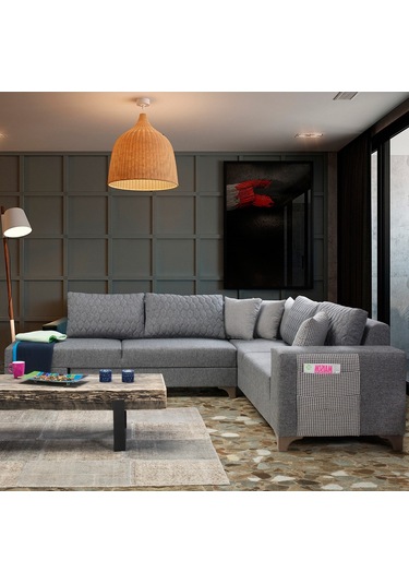 Eymense Loft Köşe Koltuk Takımı Gri Sol Köşe