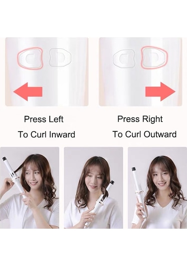 Sones Çift Yönlü Dönen Seramik Sır Kaplamalı Otomatik Bukle Makinesi Saç Bakımı, Fiş: Ab Fişi Beyaz