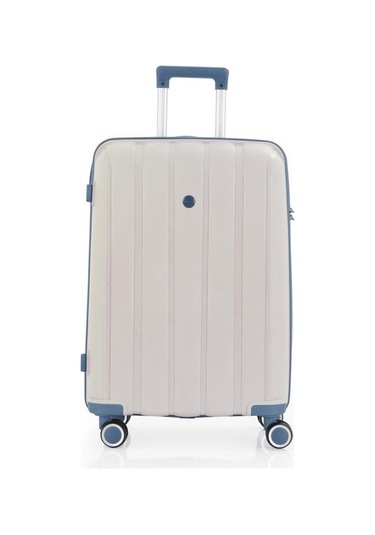 Mçs Üçlü Polipropilen Valiz Seti V305 - Mçs Kırılmaz Silikon Valiz Set Kemik Sky Blue Çok Renkli