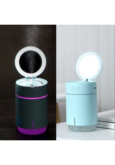 K005 Taşınabilir Nemlendirici Led Dolgu Işığı Makyaj Aynası Usb Mini Nemlendirici Mavi