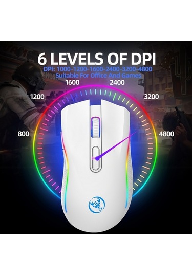 Joyjadehub Mufunye Hxsj T69 Kablosuz Rgb Mekanik Oyun Faresi - -