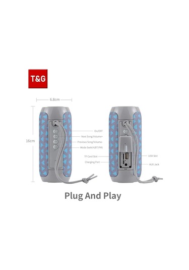 Tg117 Bluetooth Hoparlörler Taşınabilir Kablosuz Ses Kutusu Açık Su Geçirmez Flower Green 800mah