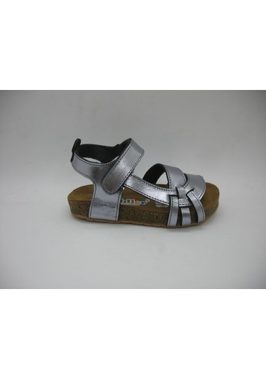 Toddler 01223 Doğal Deri Mantar Taban Füme Sandalet 21-25 Füme