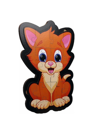 Ahşap Puzzle Kedi (Arkası Hikayeli) Kod 24 Ahşapta Hobboy