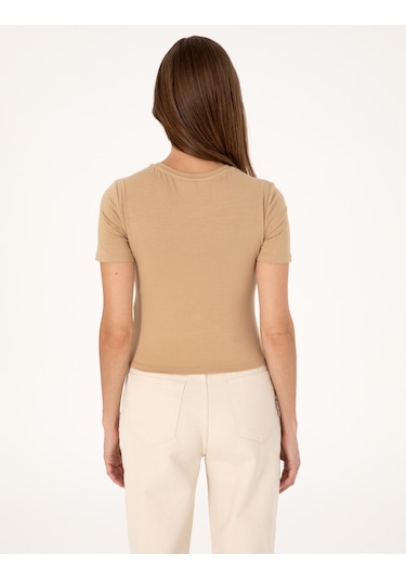 Pierre Cardin Kadın Kum Tişört 50306945-vr085 Kum