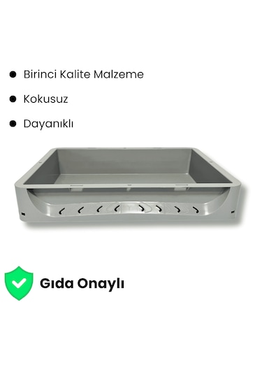 Alpbx Gıdaya Uygun Gri Hamur Pasası 40x30x7.5 CM - 7 L