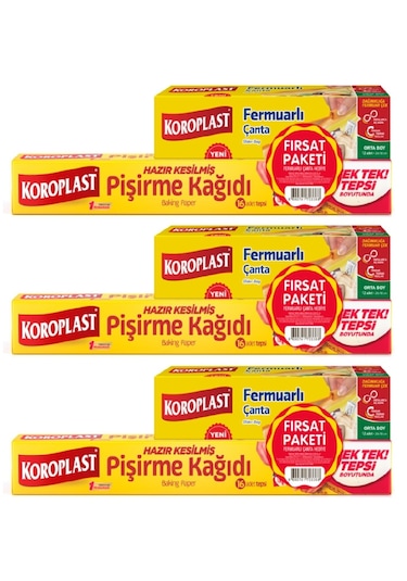 Koroplast Pişirme Kağıdı 16 Lı Fermuarlı Çanta Orta Boy 12 Li X 3