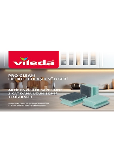 Vileda 2 Paket 3lü Pro Clean Düz Bulaşık Süngeri Vld0000000461