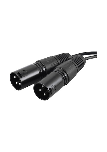 Fortunelane 1.5m Siyah Xlr Erkek Çift Bağlantılı 3.5mm Ses Kablosu - Ofc Telleri İle Mükemmel Sinyal Kalitesi