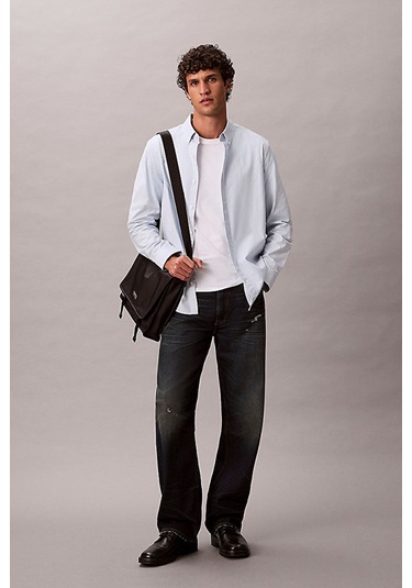 Calvin Klein Erkek Regular Fit Düğmeli Yaka Oxford Gömlek - Açık Mavi Plein Air Calvin Klein Erkek Regular Fit Düğmeli Yaka Oxford Gömlek - Açık Mavi Plein Air