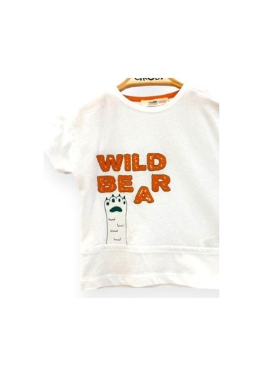 Çikoby Erkek Bebek Pamuklu Kısa Kollu Tshirt-13806-beyaz Beyaz