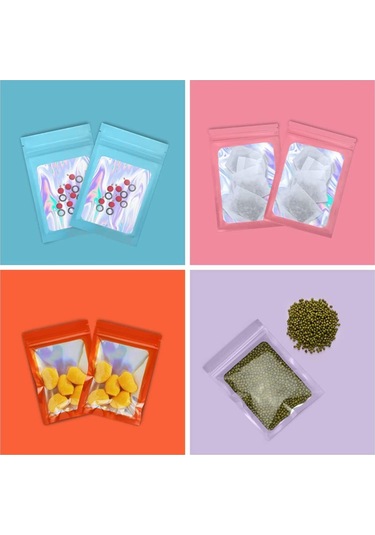 Suntek Magideal 100 Adet Açılıp Kapanabilir Koku Folyo Kese Mavi