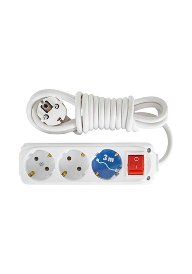 Almera 3'lü Anahtarlı Topraklı Priz3 Mt.