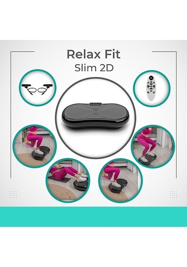 Relax Fit Titreşimli Egzersiz Fitness Aleti Slim 2d Vibration Plate Siyah
