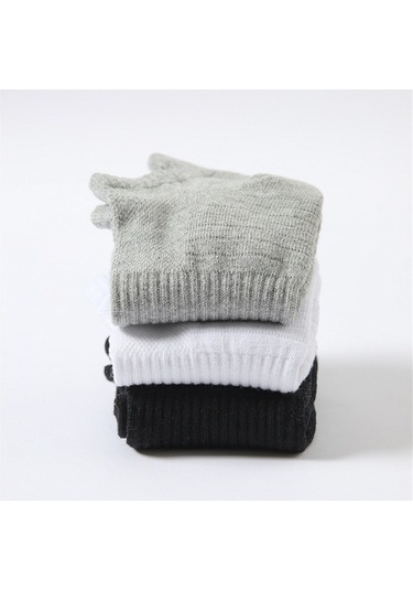 Willowhaven Erkek Bilek Çorapları - Nem Emici Siyah Pamuklu Kalın Düz Renkli 8 Çift Siyah