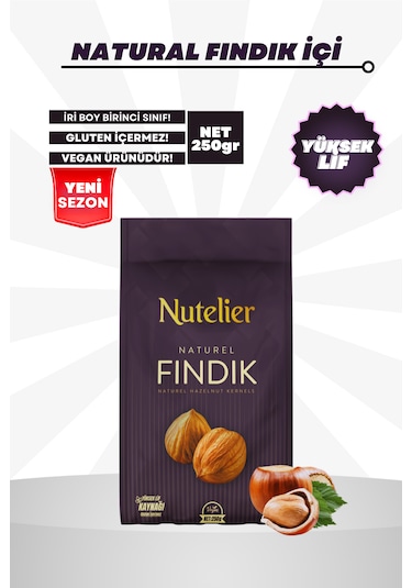 Nutelier Naturel Çiğ İç Fındık 250 G