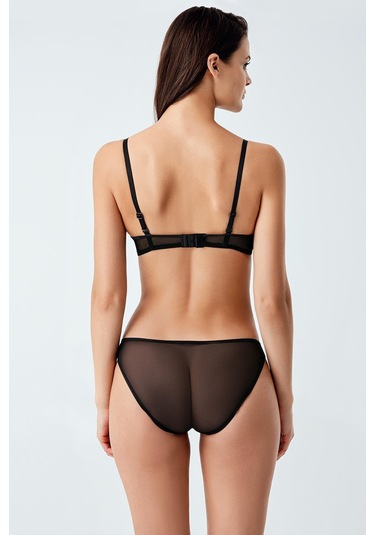 Luw 6118 Siyah Dolgulu Sütyen Külot Dantelli 2Li Takım Siyah