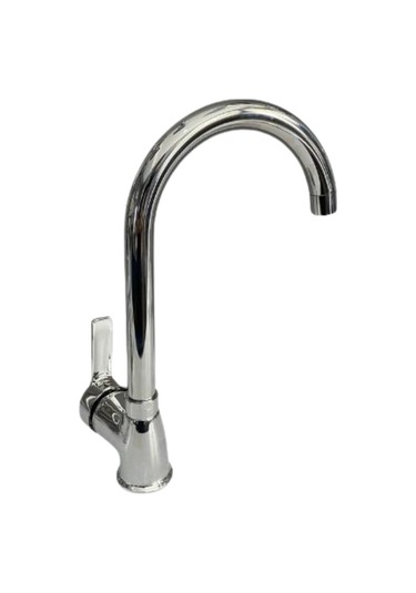 Rudi Armatür Pirinç Malzeme 360 Döner Görseli Eviye Bataryası Gümüş