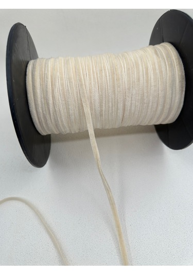 5 Mm Pamuk Kadife Şerit-5 Metre-ekru