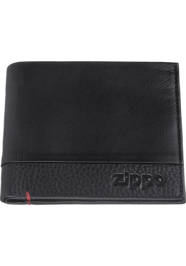 Zippo Rfıd Bloklamalı Nappa Deri Kredi Kartlıklı Cüzdan - Siyah Siyah