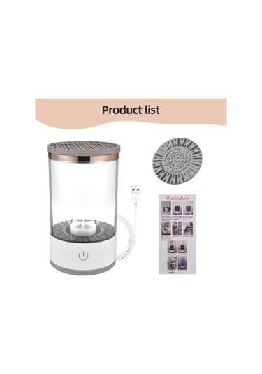 Didadodo Usb Şarjlı Otomatik Döner Makyaj Fırçası Temizleyici - Tüm Boyutlar İçin Uygun Şeffaf Küçük Boyutlar İçin Uygun Şeffaf