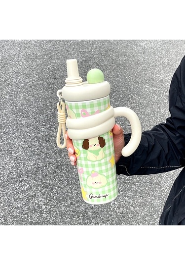 Maxaccess Green 700ml Termos: Çift Cidarlı, Sızdırmaz, Seyahat Kupası, Pipetli, Geniş Kulplu, Sıcak/soğuk İçecek Koruma