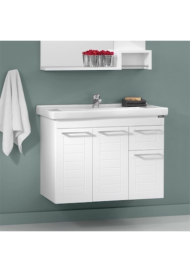 Orka Perge 85 Alt Modül + Lavabo Parlak Beyaz Lake Diğer