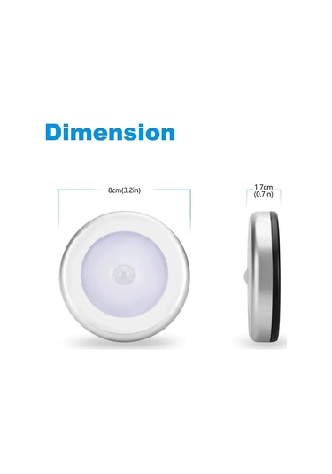 Youtek 3'lü Otomatik Led Işık, Optik Sensörlü Pilli Gece Lambası, Duvarüstü, Merdiven, Ev Kullanıma Uygun Beyaz/gümüş