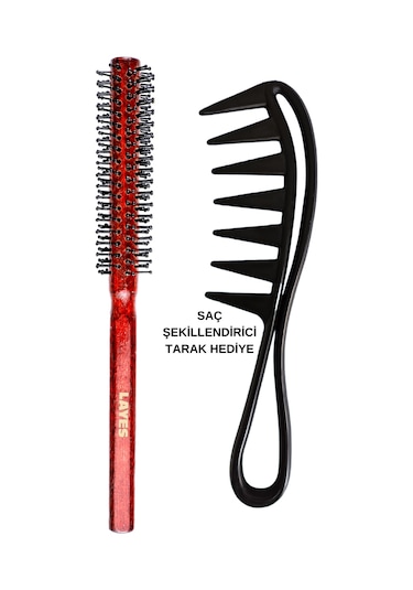 Layes İnce Fön Fırçası + Şekillendirici Tarak