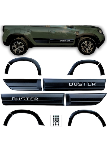 Dacia Duster Beyaz Yazılı Kapı Ve Çamurluk Koruma Premium Dodik Seti 2018 Ve Üstü