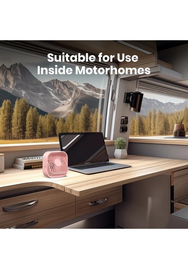 Boatshop1 Topk K51 Siyah Mini Usb Masa Fanı Fırçasız Motor Sessiz Yüksek Hava Akışı Şık Tasarım Yatak Odası Rv Ventilasyon Pilsiz