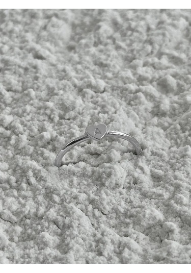 Sılverme 925 Ayar Gümüş A Harfli Kalp Gümüş Yüzük 331843750 Gri