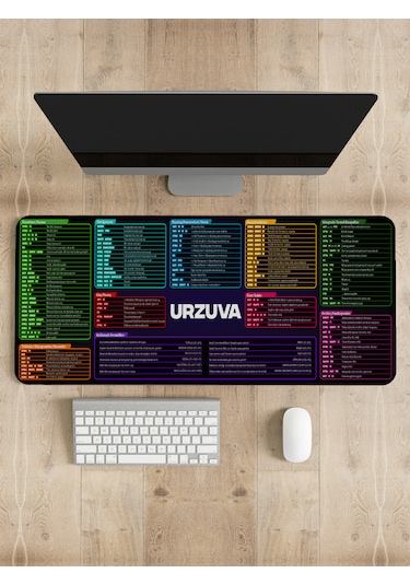 Mouse Pad Excel Kısayol Tuşları Mousepad Dikişli Kenar