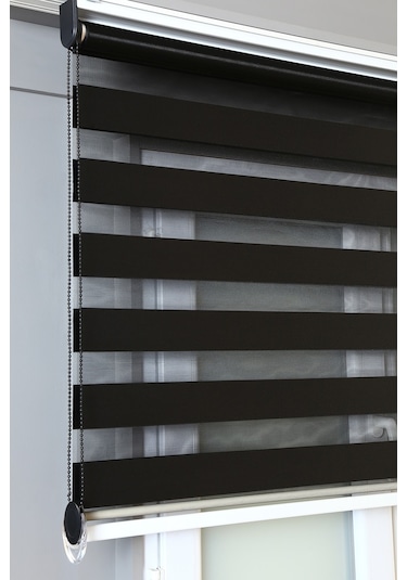 Siyah Düz Zebra Stor Kaliteli Güneşlik Perdeler