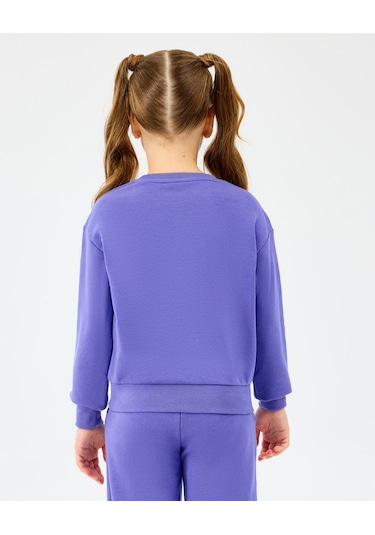 Skechers G Lw Fleece Crewneck Sweatshirt Büyük Kız Çocuk Mor Sweatshirt Sk2520080-3996 Mor