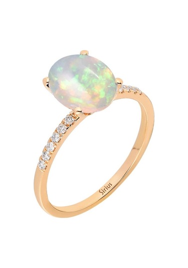 Sirius Pırlanta Ve Beyaz Opal Taşlı Yüzük 0802R0014