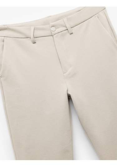 Koton Cep Detaylı Düğmeli Slim Fit Kumaş Pantolon Bej 6wam40005hk Ekru