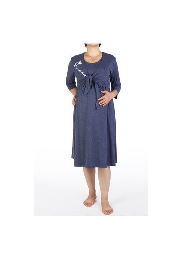 Hamile Tunik Gecelik Kısa Kollu Likralı LACİ