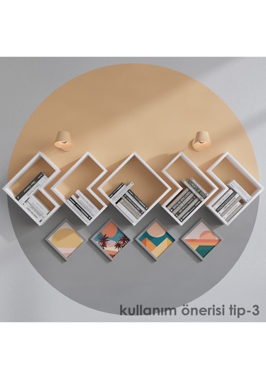 Decormet Elıtra Duvar Rafı Beyaz Çok Renkli