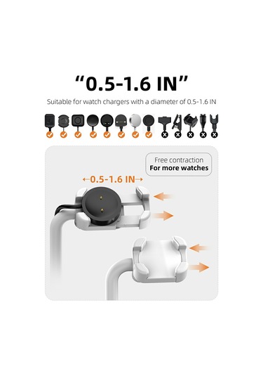 Aoduke Ajzj02s Google / Huawei / Garmin / Samsung Uyumlu Saat Şarj Cihazı Dock'u İçin Şarj Tabanı Standını İzle Beyaz