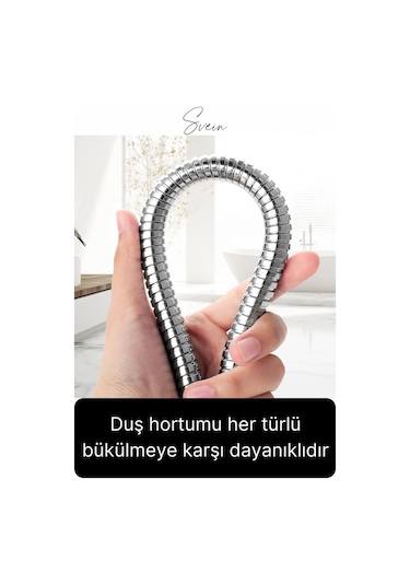 75 Cm Kısa Tepe Ara Duş Hortumu Spiral Robot Ara Bağlantı Örgülü Dayanıklı Kopmaz Patlamaz Sızdırmaz Gümüş