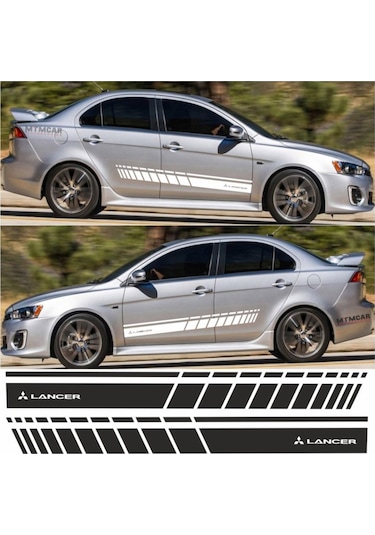 Mitsubishi Lancer Yan Şerit Oto Sticker (295979013)