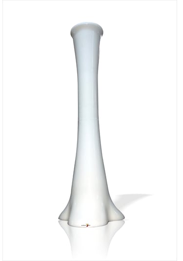 Uzun 60 Cm Düz Beyaz Kırılmaz Dengeli Sert Plastik Vazo Saksı