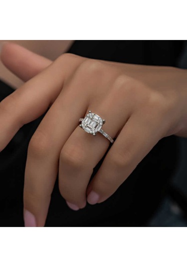 Casera's Gümüş Baget Taşlı Kadın Yüzük Csr2185342 Gümüş