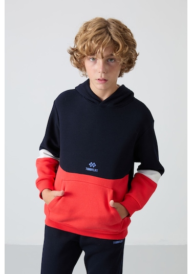 Lacivert Pamuklu Kalın İçi Tüylü Yumuşak Dokulu Standart Fit Nakışlı Erkek Çocuk Eşofman Takım - 11255 Lacivert