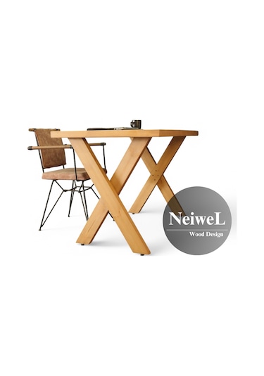 Neiwel Enax Doğal Ahşap Çalışma Ve Ofis Masası-70cm-100cm Açık Ceviz