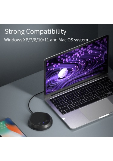 Mufunye Masaüstü Usb Konferans Mikrofonu 360 Çok Yönlü Kondansatör Tak Ve Çalıştır Pc Bilgisayar Mikrofonu