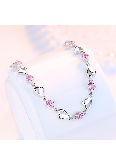 Pembe Mavi Kalp Bileklik İçi Boş Aşk Bilekliği