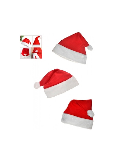 Noel Baba Şapkası 3 Adet Set